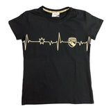 T-Shirt Herzschlag schwarz Damen